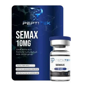 Peptitek Research Semax 10mg vial, 99% HPLC purity research peptide
