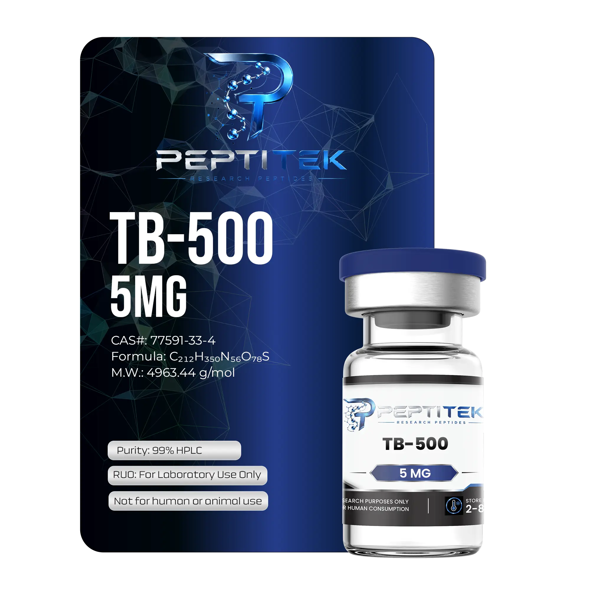 TB-500 5mg vial, 99% HPLC purity research peptide